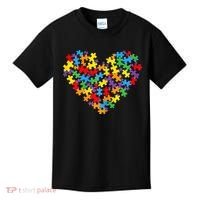 Autism Awareness Heart Valentine Day Puzzle Piece Kids T-Shirt thumb 0