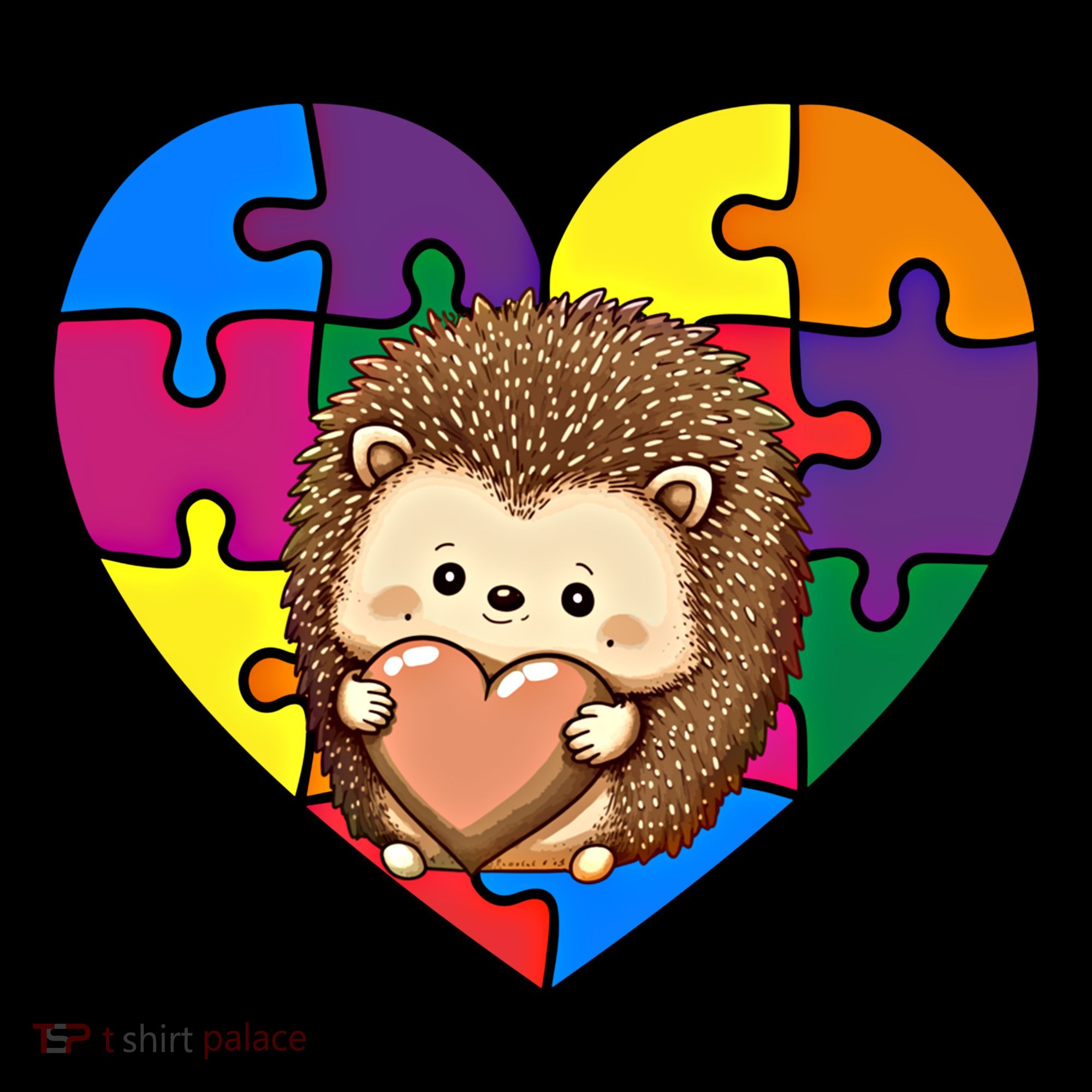 Autism Awareness Hedgehog Heart ValentineS Day Puzzle Piece Funny Gift Coffee Mug