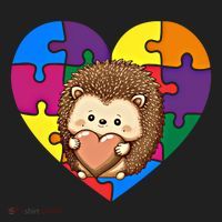 Autism Awareness Hedgehog Heart ValentineS Day Puzzle Piece Funny Gift Beanie thumb 2
