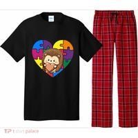 Autism Awareness Hedgehog Heart ValentineS Day Puzzle Piece Funny Gift Pajama Set thumb 0