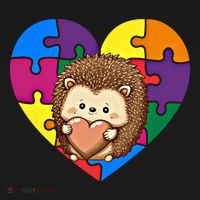 Autism Awareness Hedgehog Heart ValentineS Day Puzzle Piece Funny Gift Women's Hoodie thumb 2