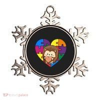 Autism Awareness Hedgehog Heart ValentineS Day Puzzle Piece Funny Gift Ornament thumb 0