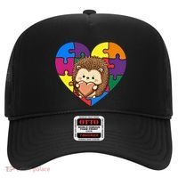 Autism Awareness Hedgehog Heart ValentineS Day Puzzle Piece Funny Gift Hat thumb 0