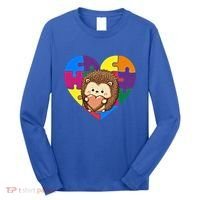Autism Awareness Hedgehog Heart ValentineS Day Puzzle Piece Funny Gift Long Sleeve Shirt thumb 0