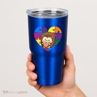 Autism Awareness Hedgehog Heart ValentineS Day Puzzle Piece Funny Gift Tumbler thumb 2