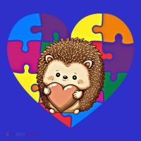 Autism Awareness Hedgehog Heart ValentineS Day Puzzle Piece Funny Gift Mousepad thumb 1