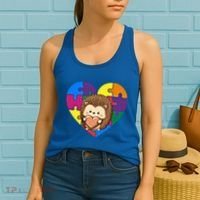 Autism Awareness Hedgehog Heart ValentineS Day Puzzle Piece Funny Gift Women's Tank Top thumb 2