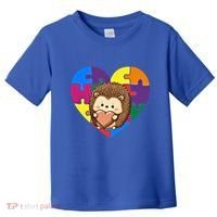 Autism Awareness Hedgehog Heart ValentineS Day Puzzle Piece Funny Gift Toddler T-Shirt thumb 0