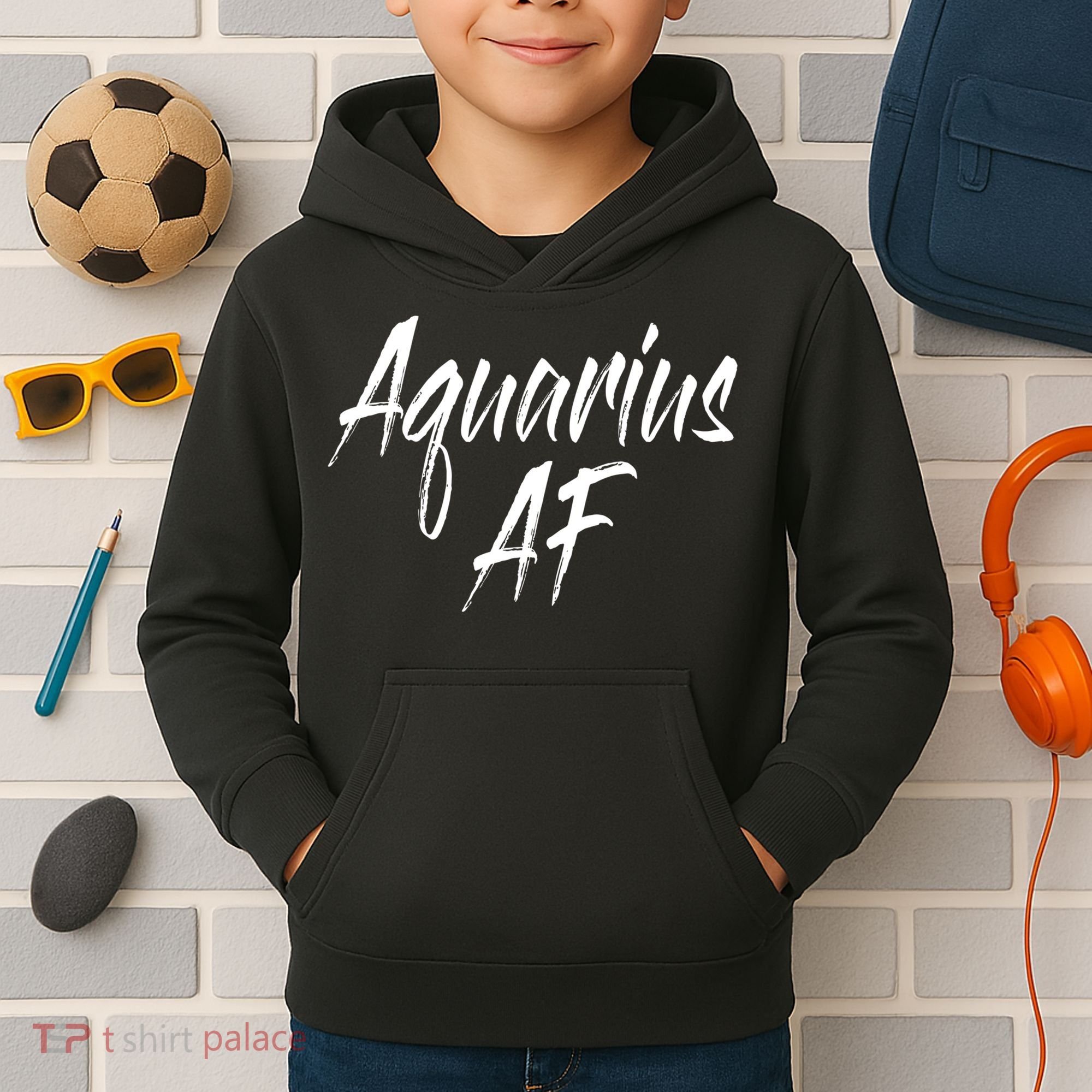 Aquarius Af Hooded Gift Kids Hoodie