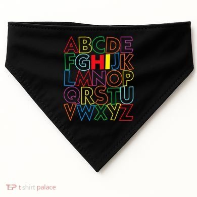 Alphabet Abcs Hi Kindergarten Back To School Teacher Student USA-Made Doggie Bandana