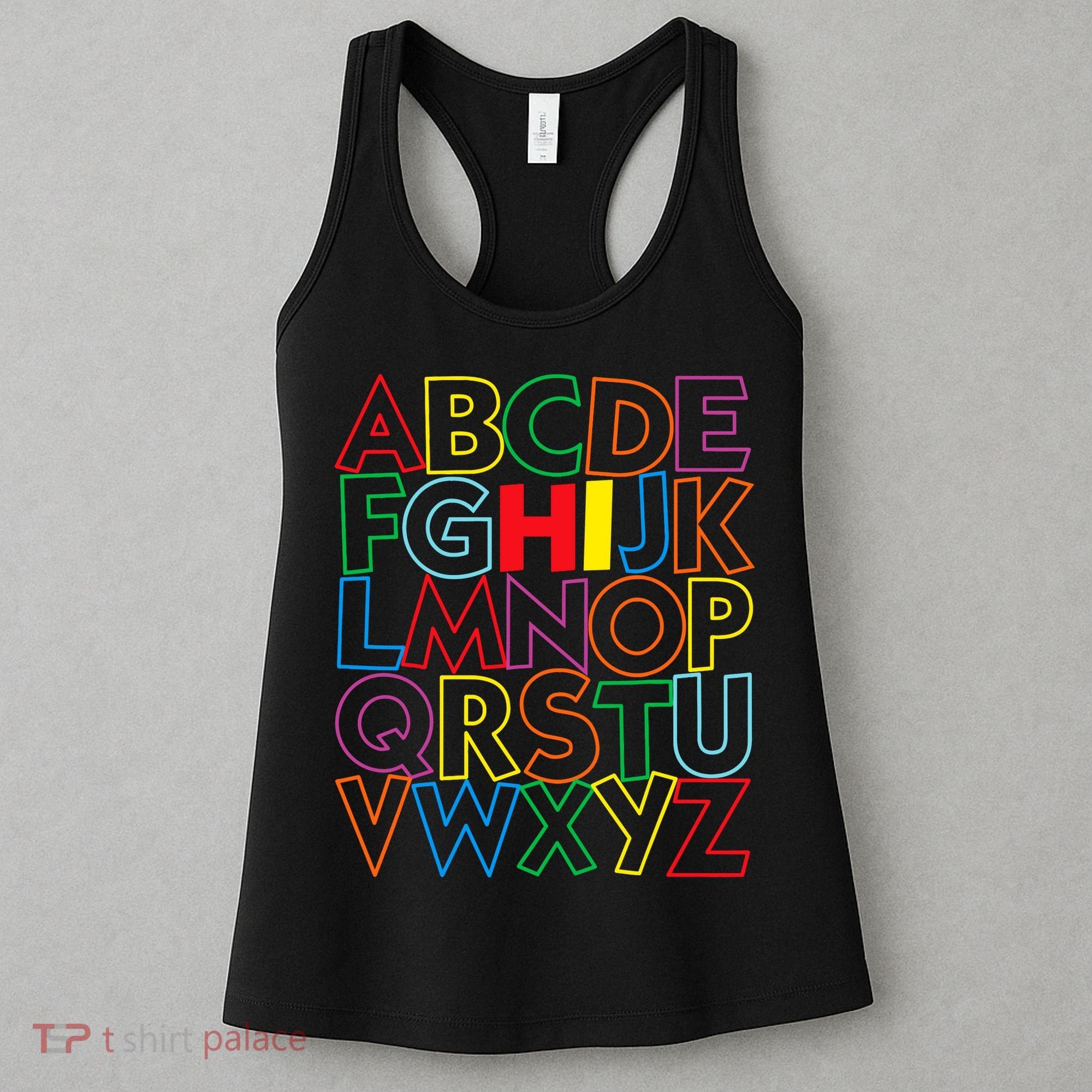 Alphabet Abcs Hi Kindergarten Back To School Teacher Student Women's Tank Top