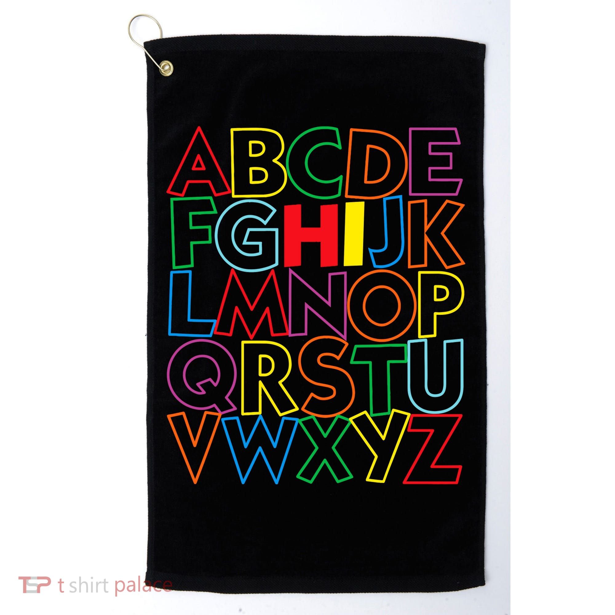 Alphabet Abcs Hi Kindergarten Back To School Teacher Student Golf Towel