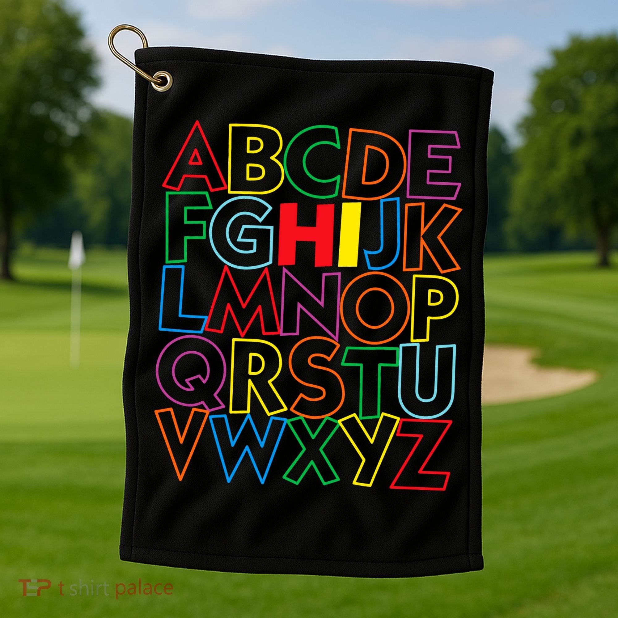 Alphabet Abcs Hi Kindergarten Back To School Teacher Student Golf Towel