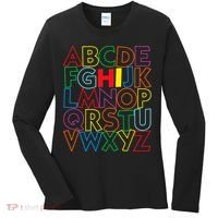 Alphabet Abcs Hi Kindergarten Back To School Teacher Student Women's Long Sleeve Shirt thumb 0