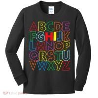 Alphabet Abcs Hi Kindergarten Back To School Teacher Student Kids Long Sleeve Shirt thumb 0