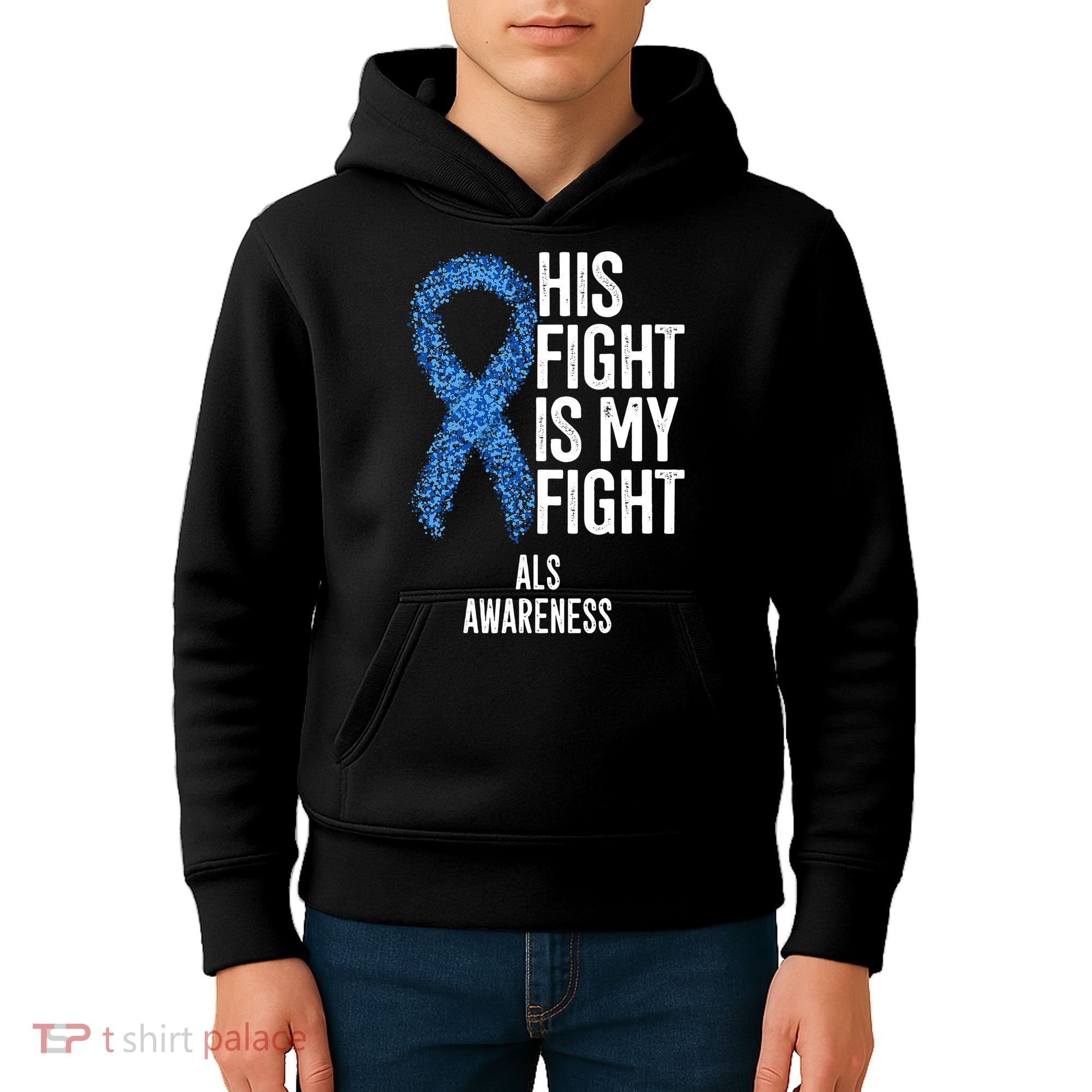 Als Awareness His Fight Is My Fight Kids Hoodie
