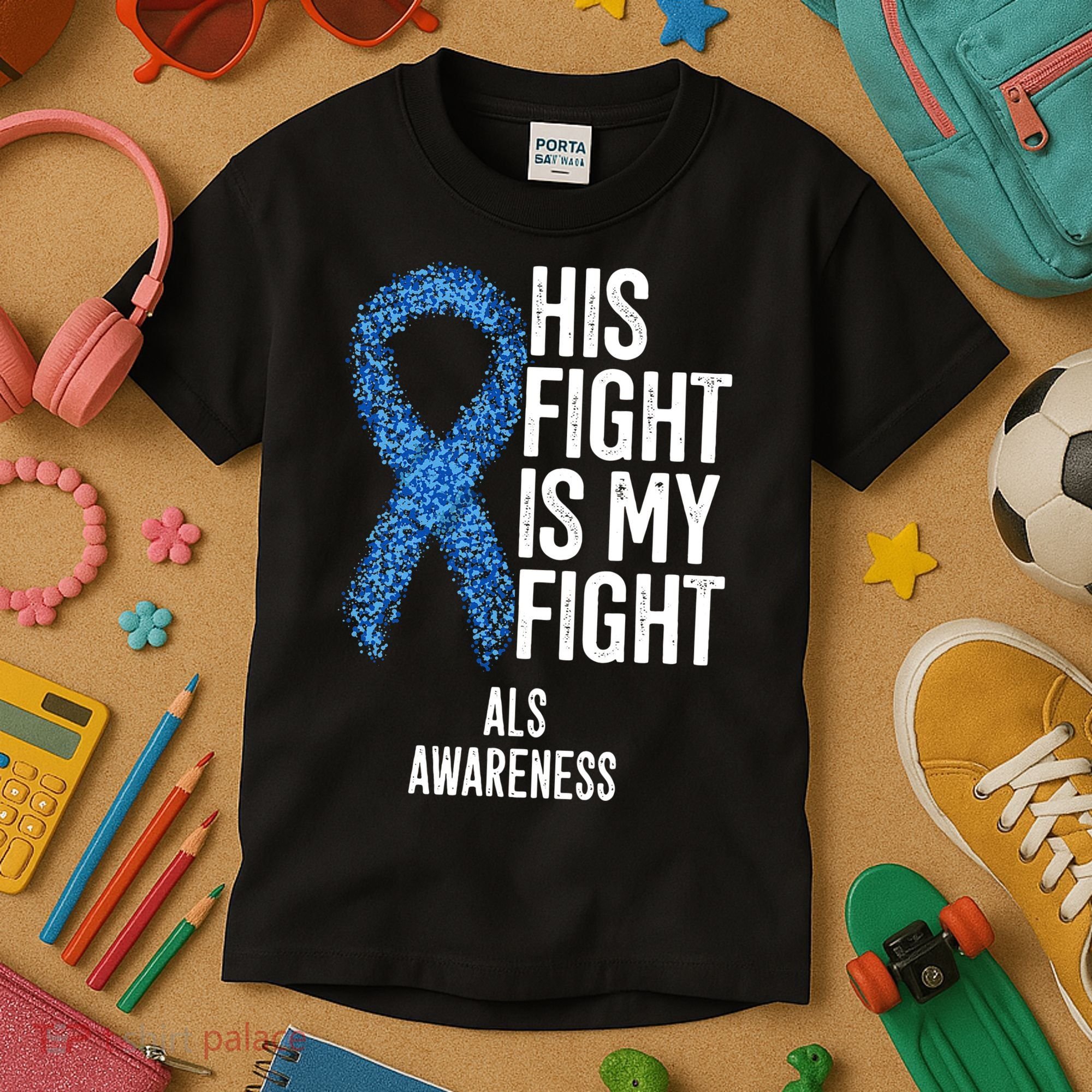 Als Awareness His Fight Is My Fight Kids T-Shirt