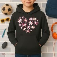 Axolotl Axolotl Heart Cute Kids Hoodie thumb 2