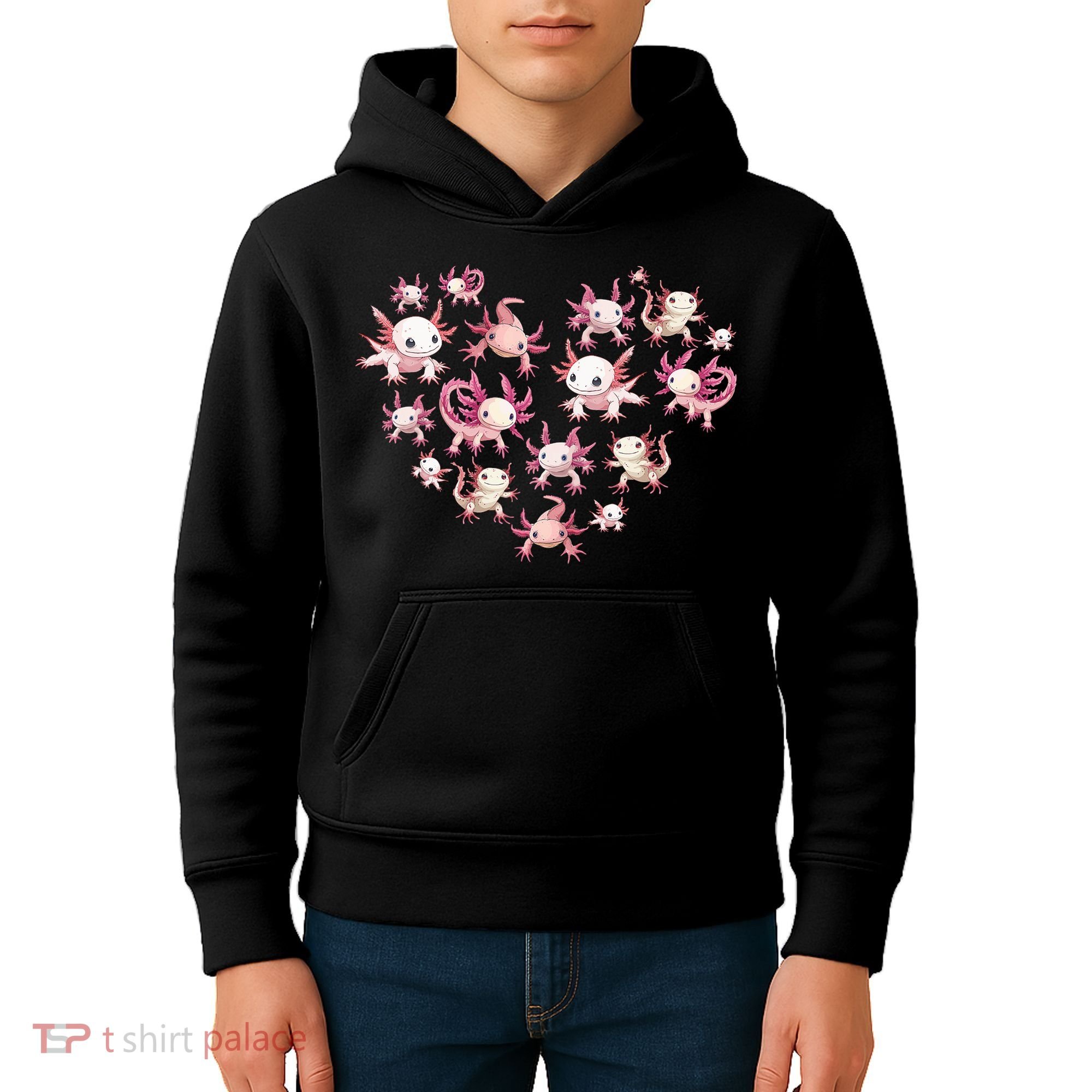 Axolotl Axolotl Heart Cute Kids Hoodie
