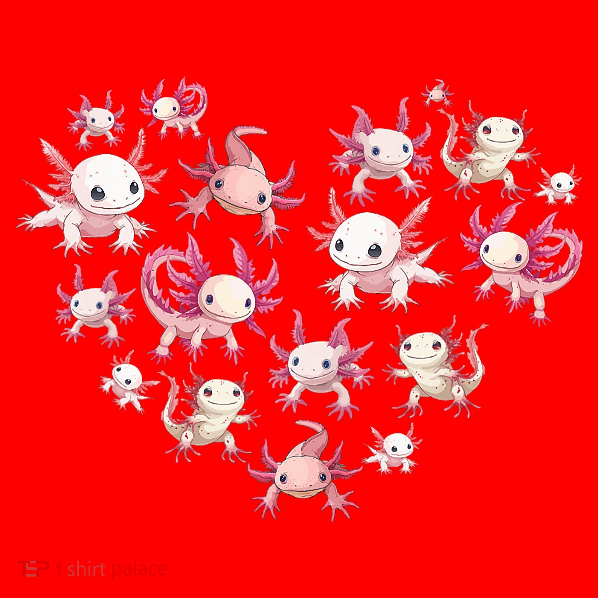 Axolotl Axolotl Heart Cute Santa Hat