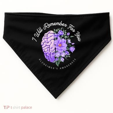 Alzheimer's Awareness I Will Remember For You Brain USA-Made Doggie Bandana