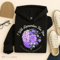 Alzheimer's Awareness I Will Remember For You Brain Hoodie thumb 4