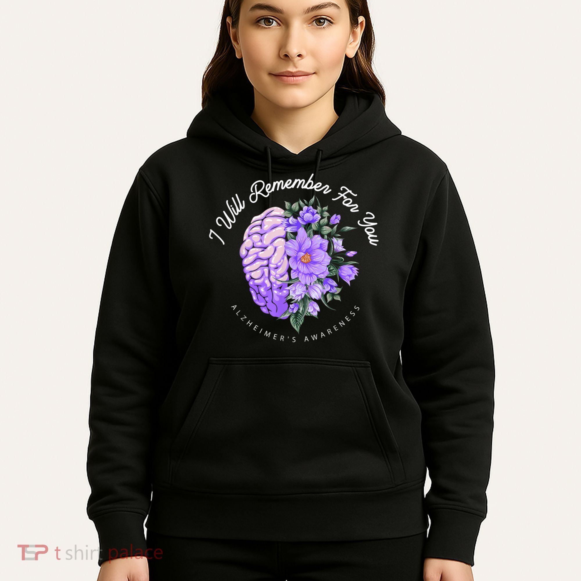 Alzheimer's Awareness I Will Remember For You Brain Hoodie