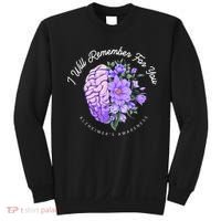 Alzheimer's Awareness I Will Remember For You Brain Sweatshirt thumb 0