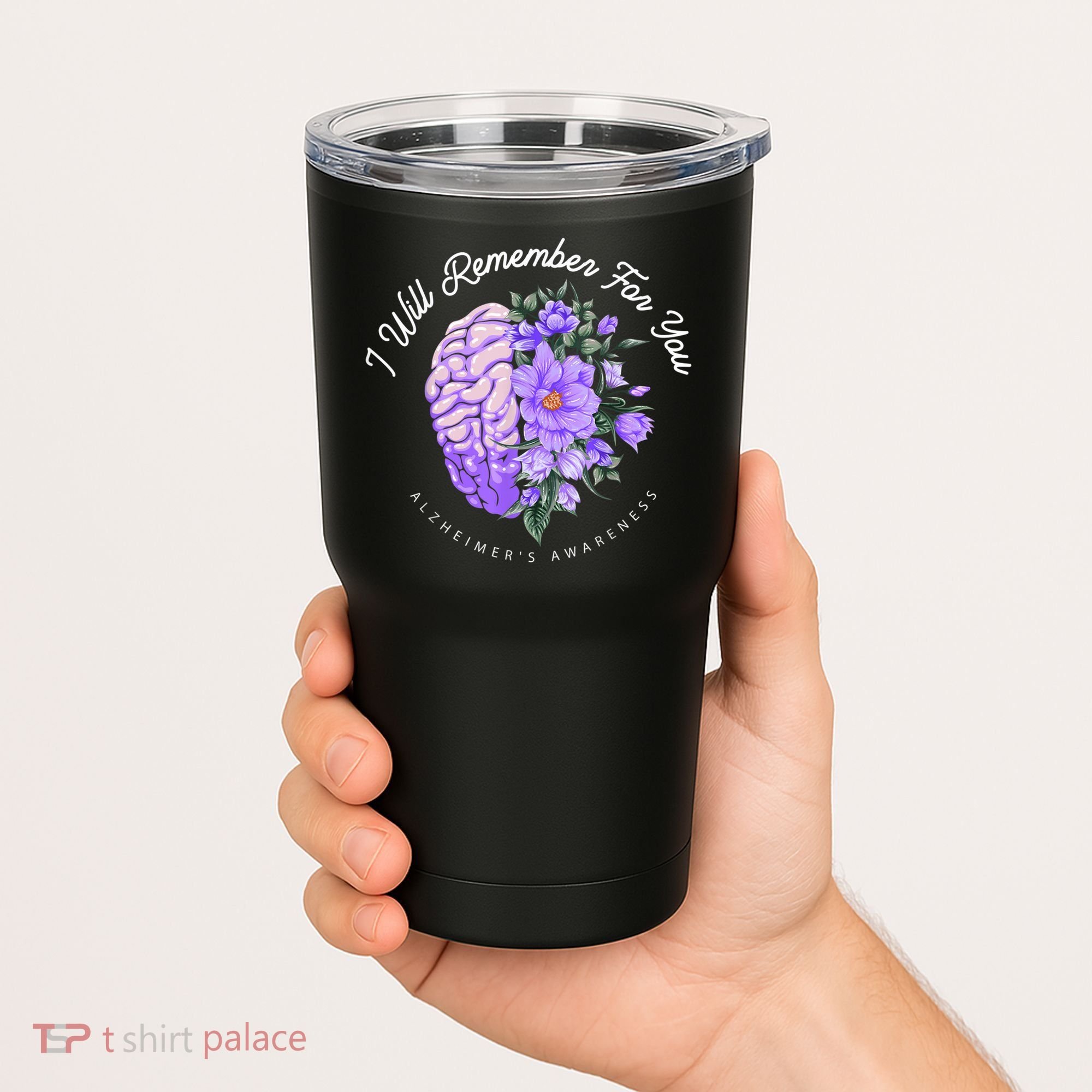Alzheimer's Awareness I Will Remember For You Brain Tumbler