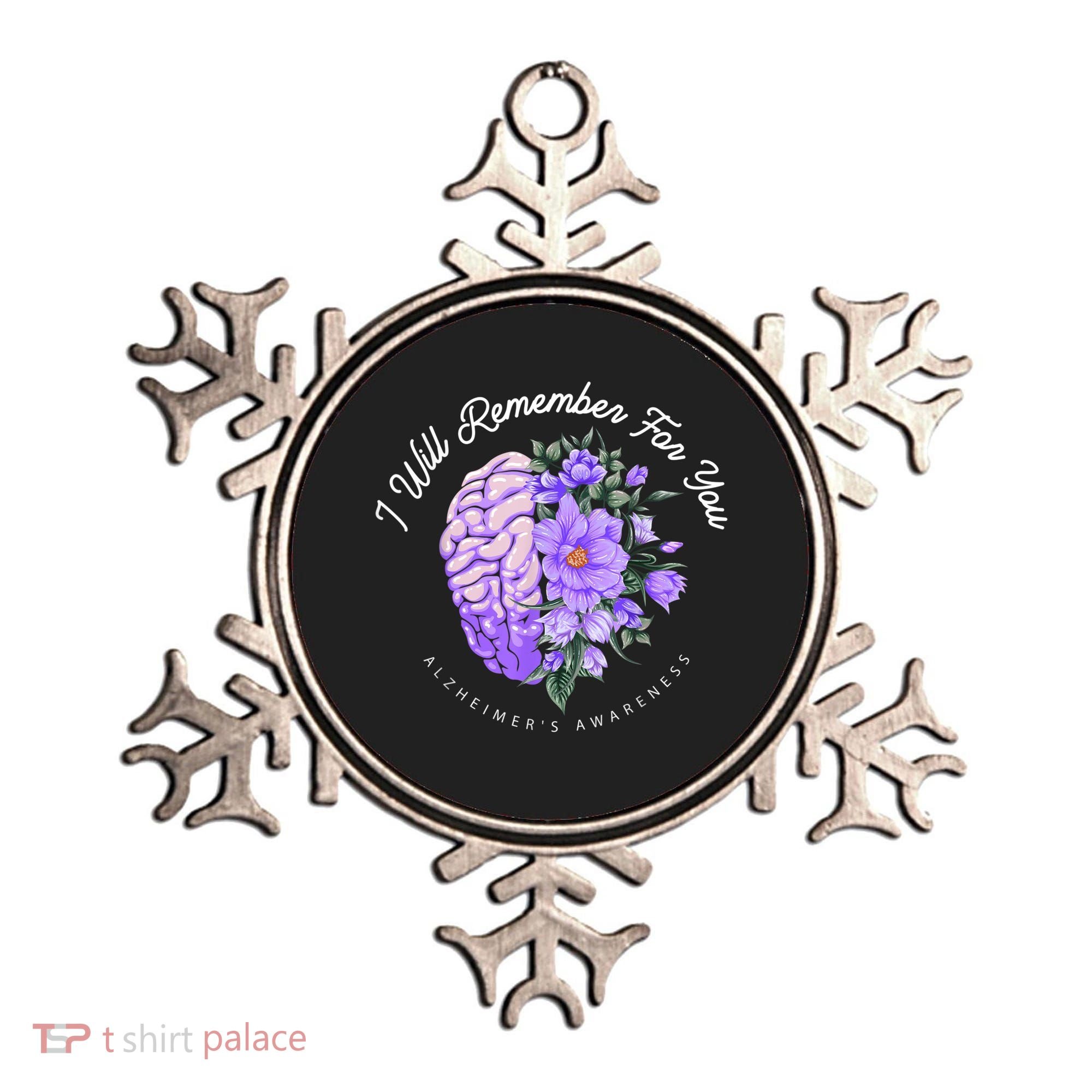Alzheimer's Awareness I Will Remember For You Brain Ornament