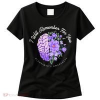 Alzheimer's Awareness I Will Remember For You Brain Women's T-Shirt thumb 0