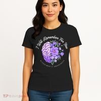 Alzheimer's Awareness I Will Remember For You Brain Women's T-Shirt thumb 4