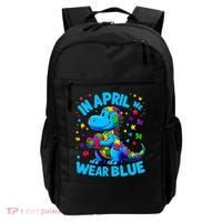 Autism Awareness In April We Wear Blue T-Rex Dino Backpack thumb 0