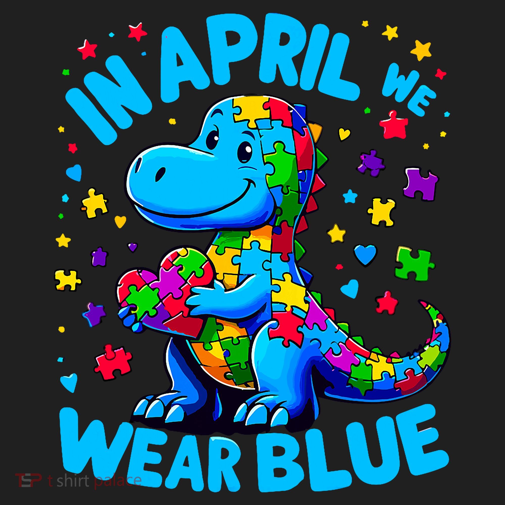 Autism Awareness In April We Wear Blue T-Rex Dino Beanie