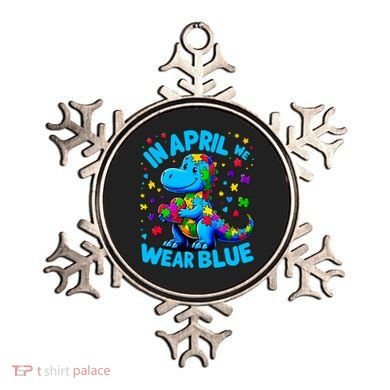 Autism Awareness In April We Wear Blue T-Rex Dino Ornament