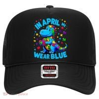 Autism Awareness In April We Wear Blue T-Rex Dino Hat thumb 0