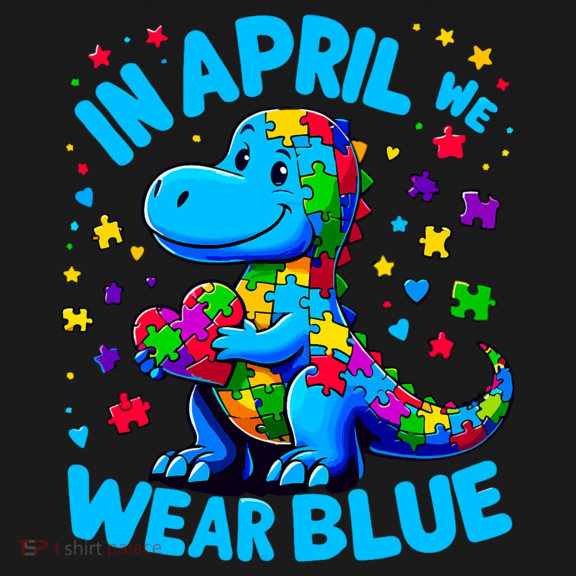 Autism Awareness In April We Wear Blue T-Rex Dino Visor