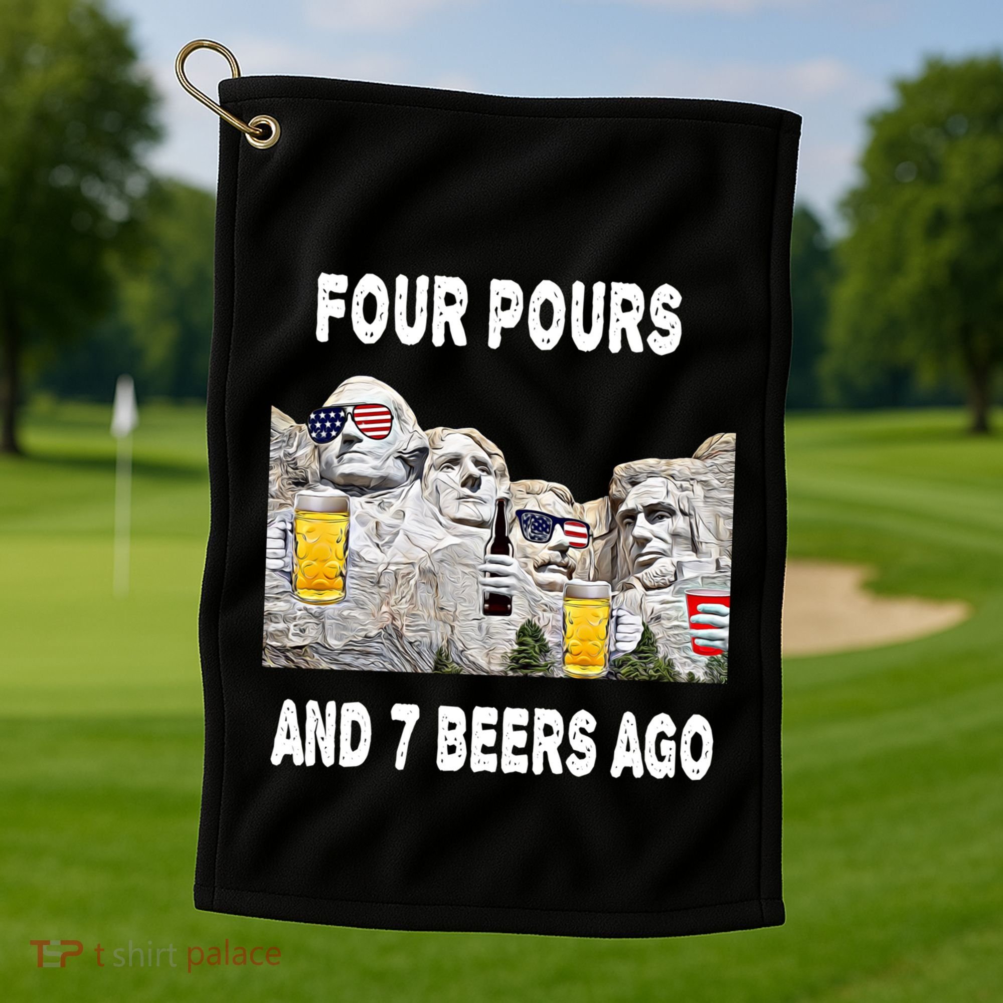 Abraham Abe In Cool Gift 4th Of July Usa Funny Ben Drankin Great Gift Golf Towel