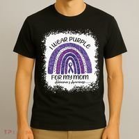 Alzheimer’S Awareness I Wear Purple For My Mom Purple Rainbow T-Shirt thumb 3
