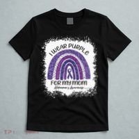 Alzheimer’S Awareness I Wear Purple For My Mom Purple Rainbow T-Shirt thumb 5