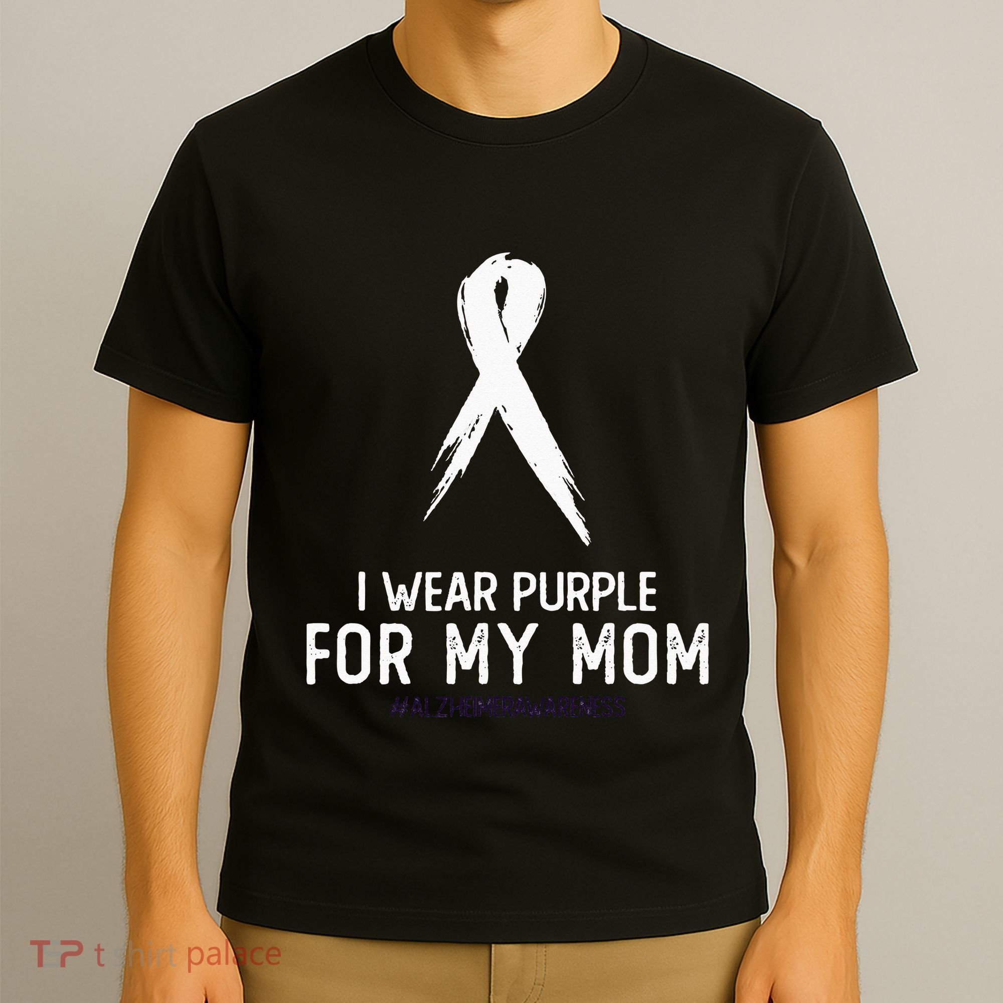 Alzheimers Awareness I Wear Purple For My Mom Cute Purple T-Shirt
