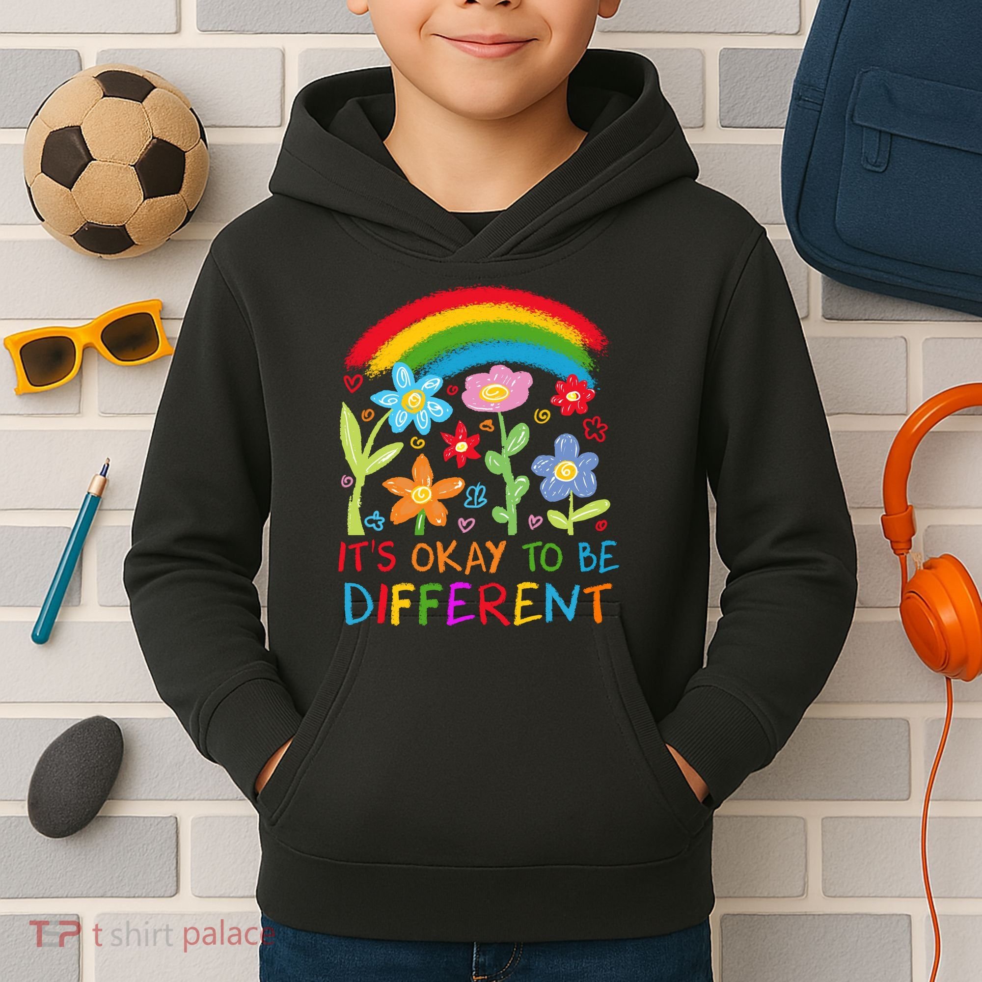 Autism Awareness ItS Ok To Be Different Kids Hoodie