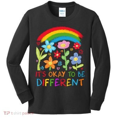Autism Awareness ItS Ok To Be Different Kids Long Sleeve Shirt