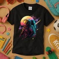 An Astronaut In Outer Space Kids T-Shirt thumb 3