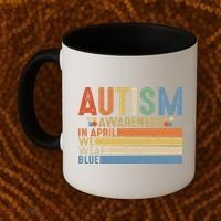 Autism Awareness In April We Wear Blue Coffee Mug thumb 2