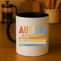 Autism Awareness In April We Wear Blue Coffee Mug thumb 4