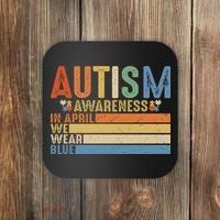 Autism Awareness In April We Wear Blue Coaster thumb 0