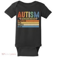 Autism Awareness In April We Wear Blue Baby Bodysuit thumb 0