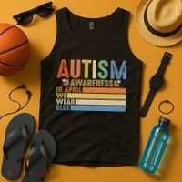Autism Awareness In April We Wear Blue Tank Top thumb 4