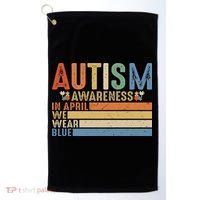Autism Awareness In April We Wear Blue Golf Towel thumb 0